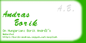 andras borik business card